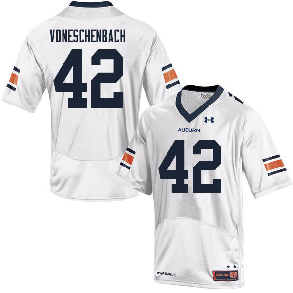 Men #42 Jacob vonEschenbach Auburn Tigers College Football Jerseys Sale-White